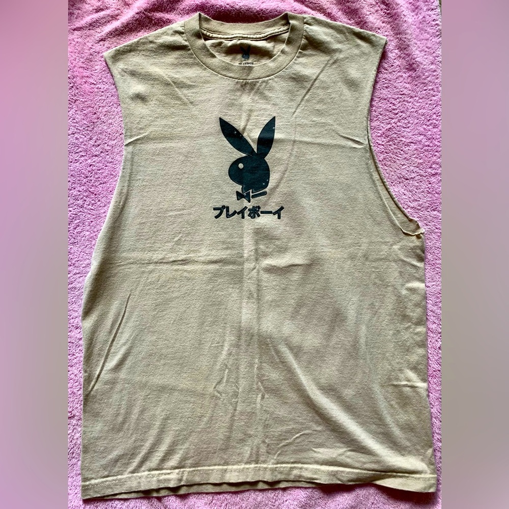 Playboy Club Tokyo muscle t-shirt featuring a Manga bunny. Men’s size Large.